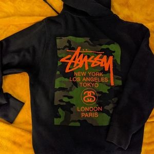 Stussy camo zip hoodie